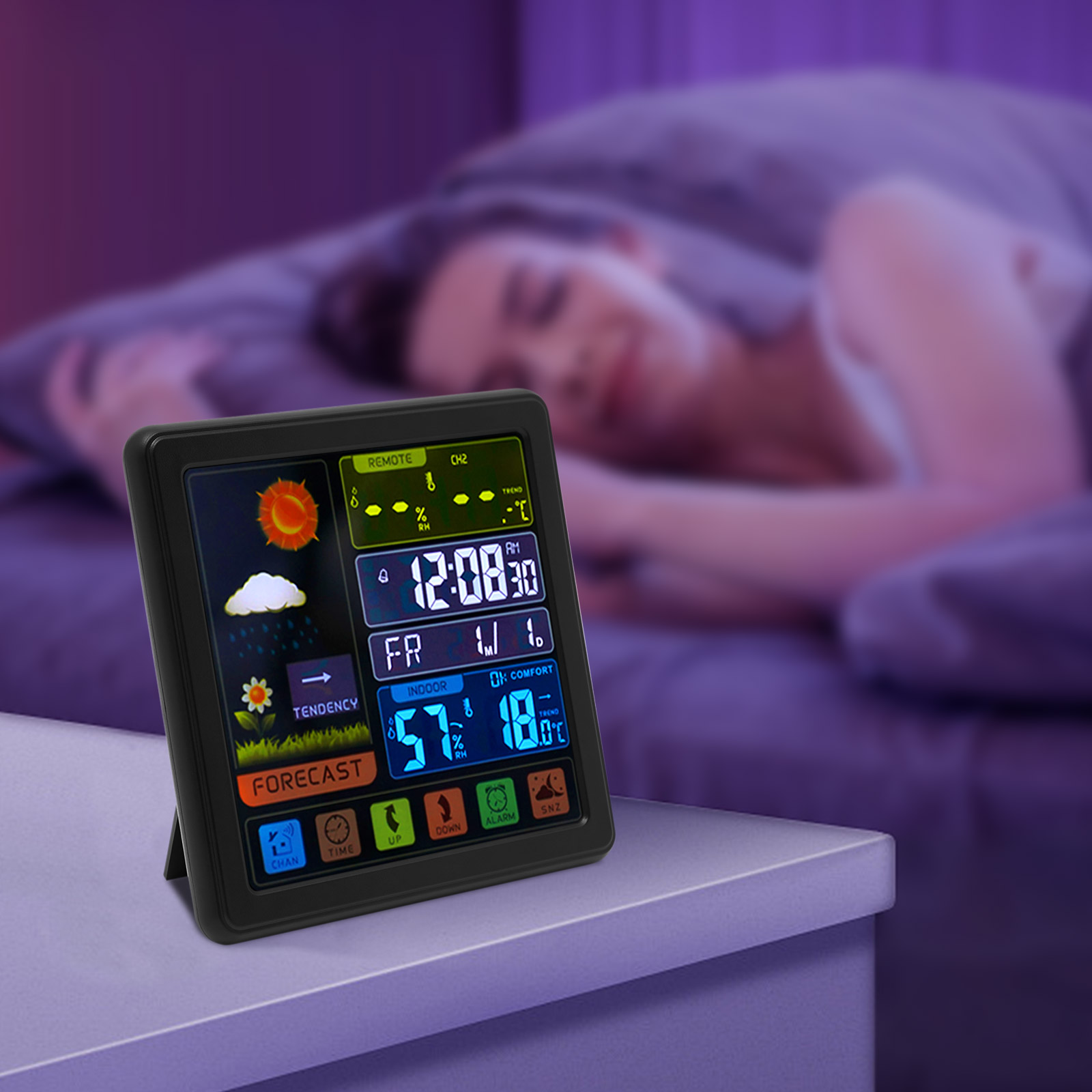 Weather Station Thermometer Wireless Temperature and Humidity Monitor with Battery Powered Sensor Weather Station Thermometer Wireless Temperature and Humidity Monitor with Battery Powered Sensor