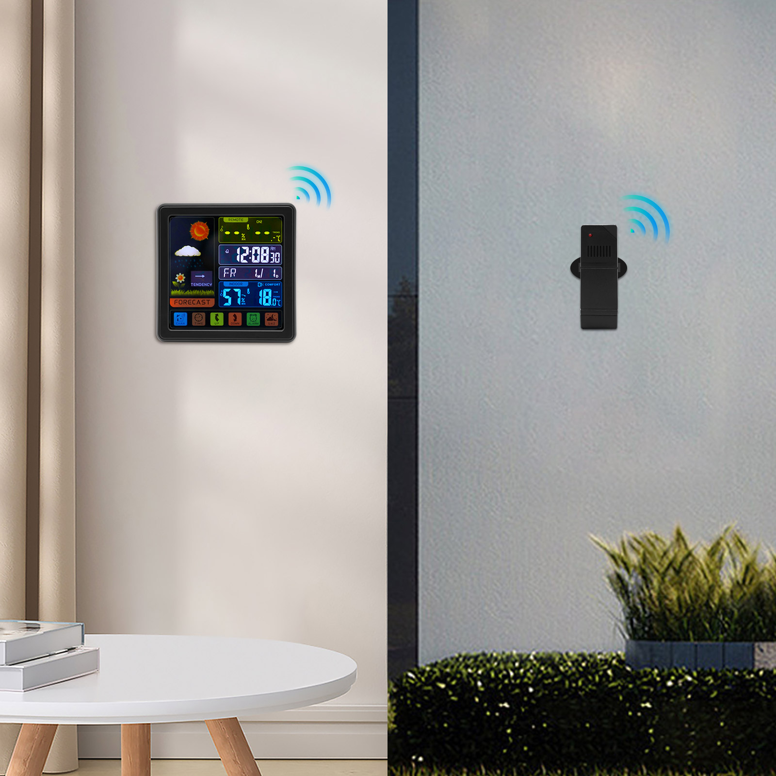 Weather Station Thermometer Wireless Temperature and Humidity Monitor with Battery Powered Sensor Weather Station Thermometer Wireless Temperature and Humidity Monitor with Battery Powered Sensor