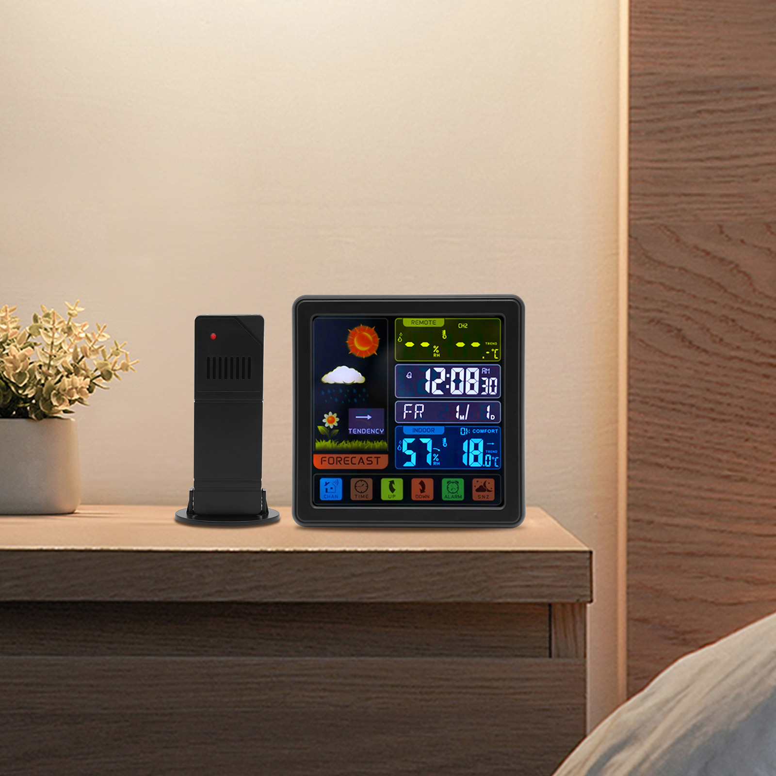 Weather Station Thermometer Wireless Temperature and Humidity Monitor with Battery Powered Sensor Weather Station Thermometer Wireless Temperature and Humidity Monitor with Battery Powered Sensor