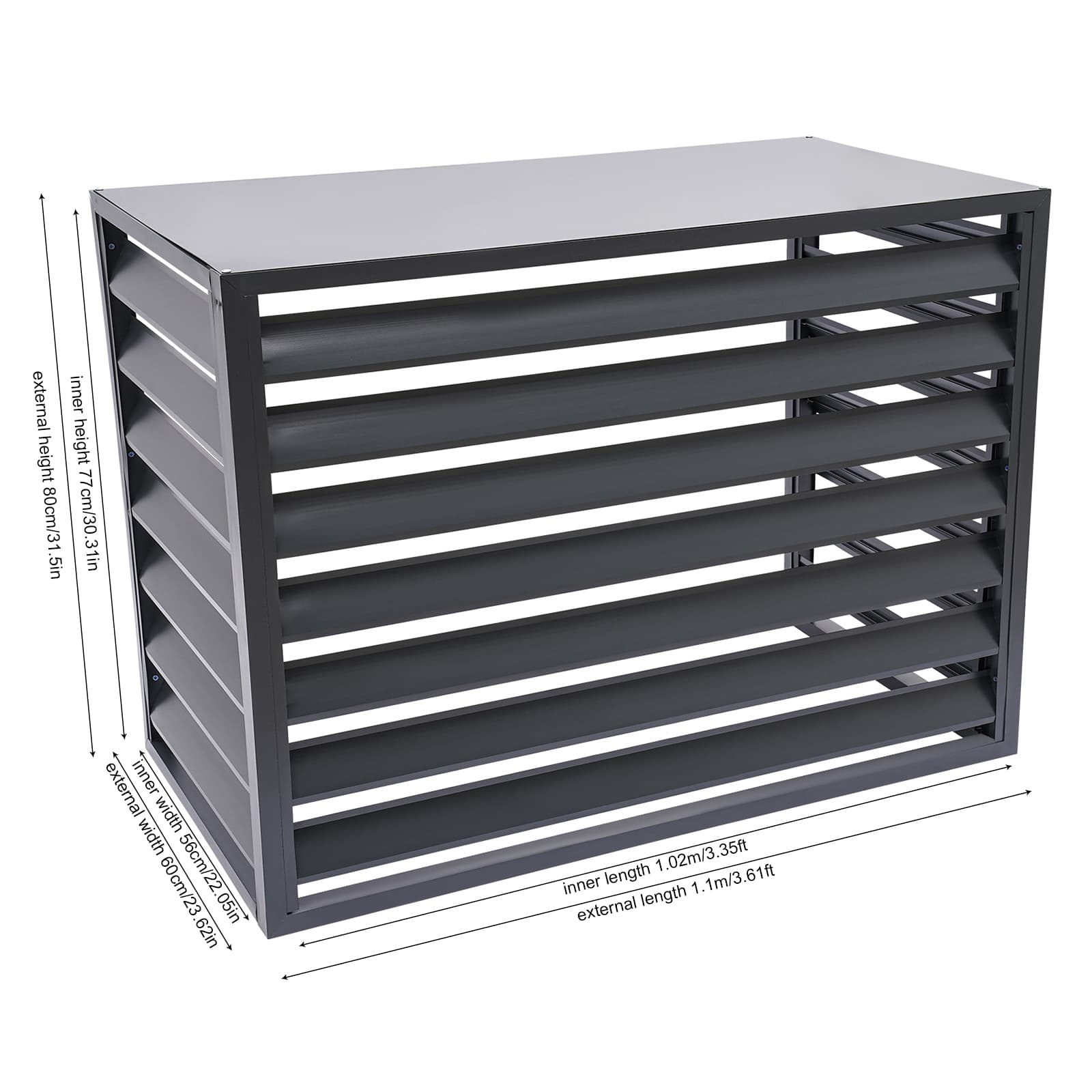 Air conditioning fence 2-3P four sides 110x80x60-gray, Air Conditioner Fence Screen, Air Conditioner Privacy Screen, Air Conditioner Screen Air conditioning fence 2-3P four sides 110x80x60-gray, Air Conditioner Fence Screen, Air Conditioner Privacy Screen, Air Conditioner Screen