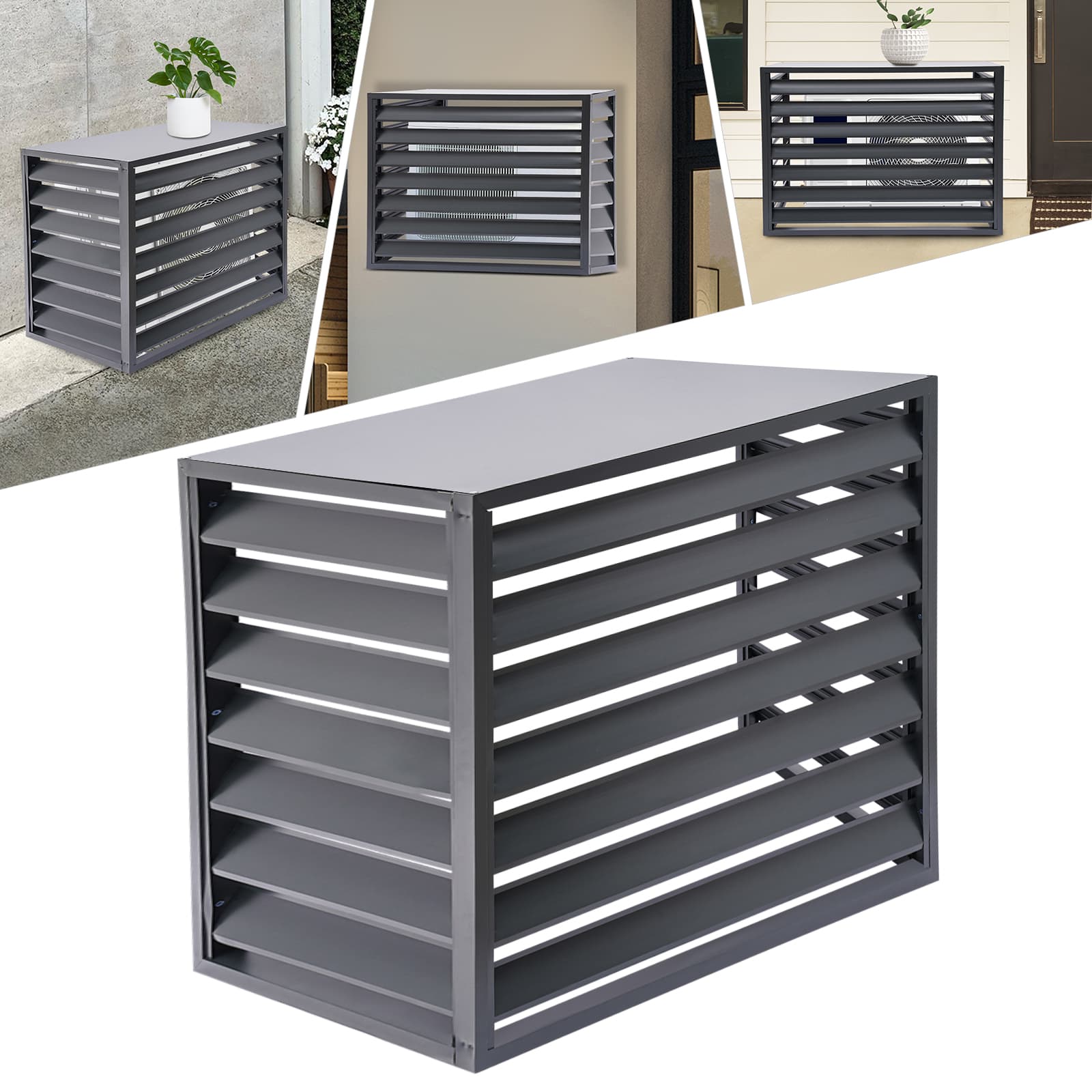 Air conditioning fence 2-3P four sides 110x80x60-gray, Air Conditioner Fence Screen, Air Conditioner Privacy Screen, Air Conditioner Screen Air conditioning fence 2-3P four sides 110x80x60-gray, Air Conditioner Fence Screen, Air Conditioner Privacy Screen, Air Conditioner Screen