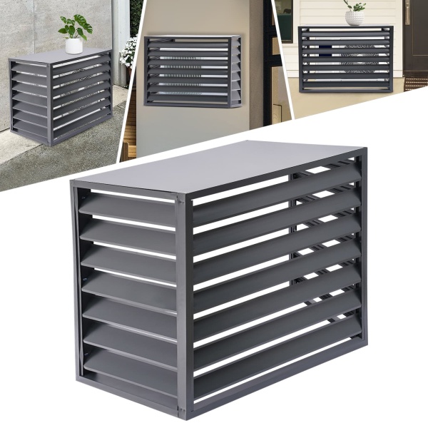 Air conditioning fence 2-3P four sides 110x80x60-gray, Air Conditioner Fence Screen, Air Conditioner Privacy Screen, Air Conditioner Screen