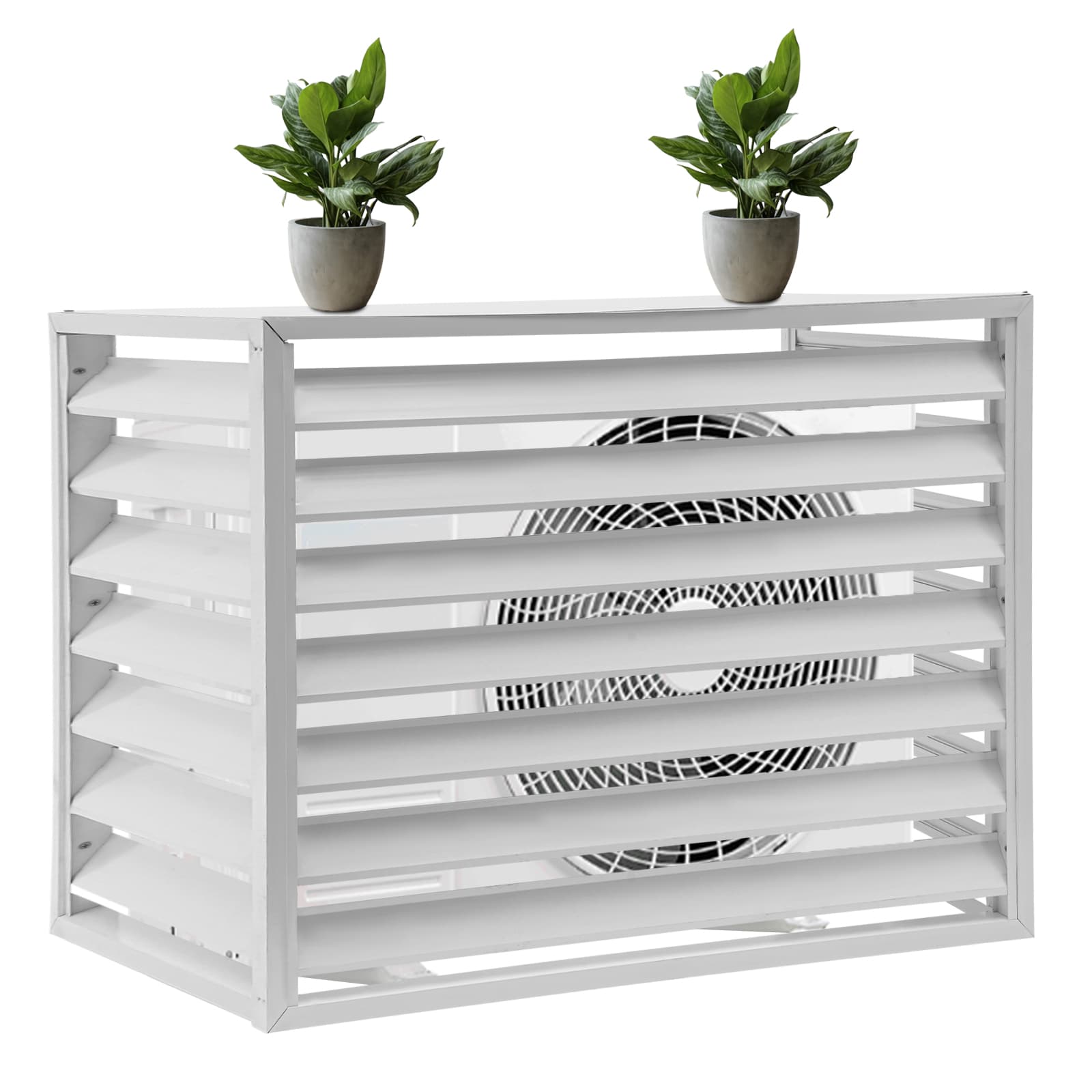 Air conditioning fence 2-3P four sides 110x80x60-white ,Air Conditioner Fence Screen, Air Conditioner Privacy Screen, Air Conditioner Screen