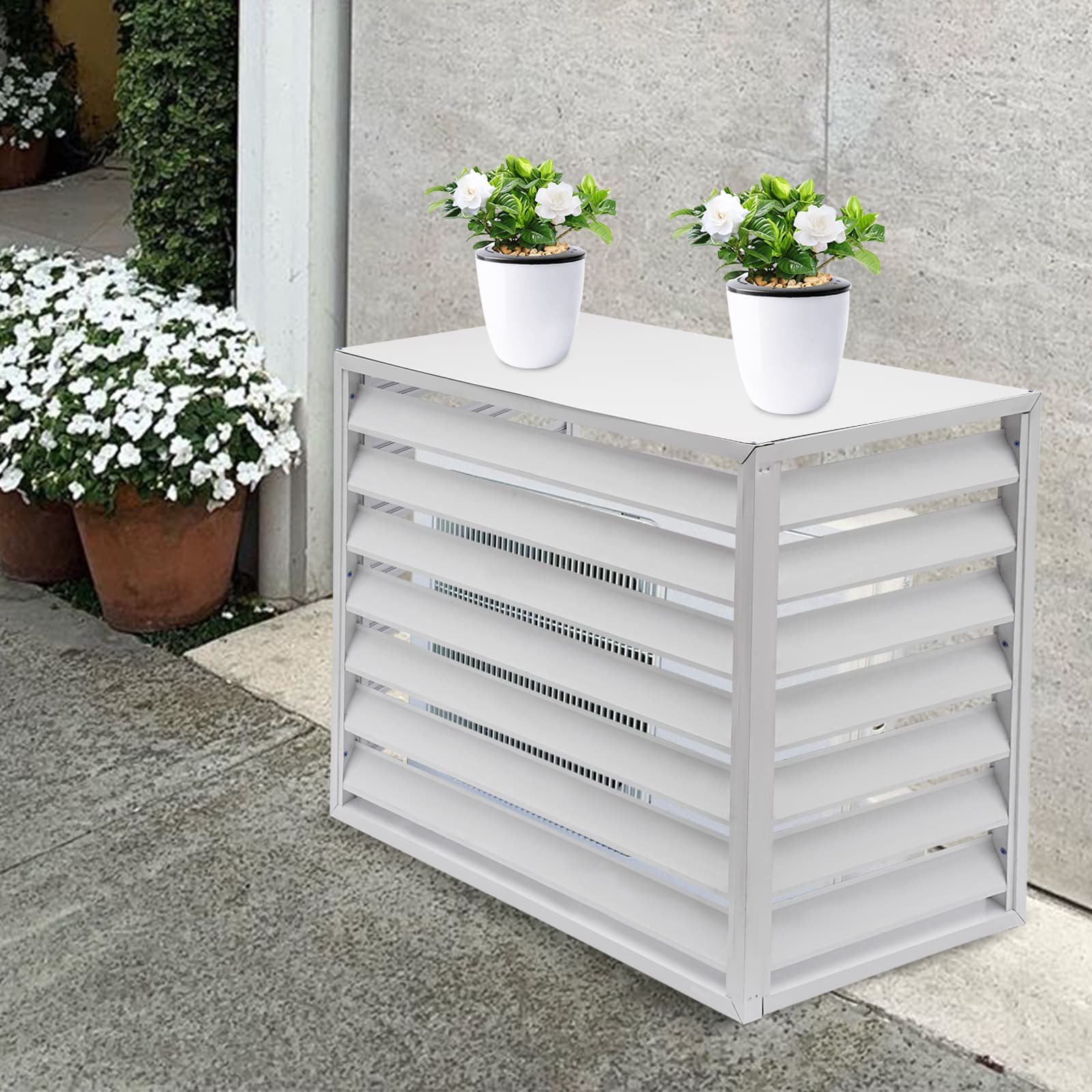Air conditioning fence 2-3P four sides 110x80x60-white ,Air Conditioner Fence Screen, Air Conditioner Privacy Screen, Air Conditioner Screen Air conditioning fence 2-3P four sides 110x80x60-white ,Air Conditioner Fence Screen, Air Conditioner Privacy Screen, Air Conditioner Screen