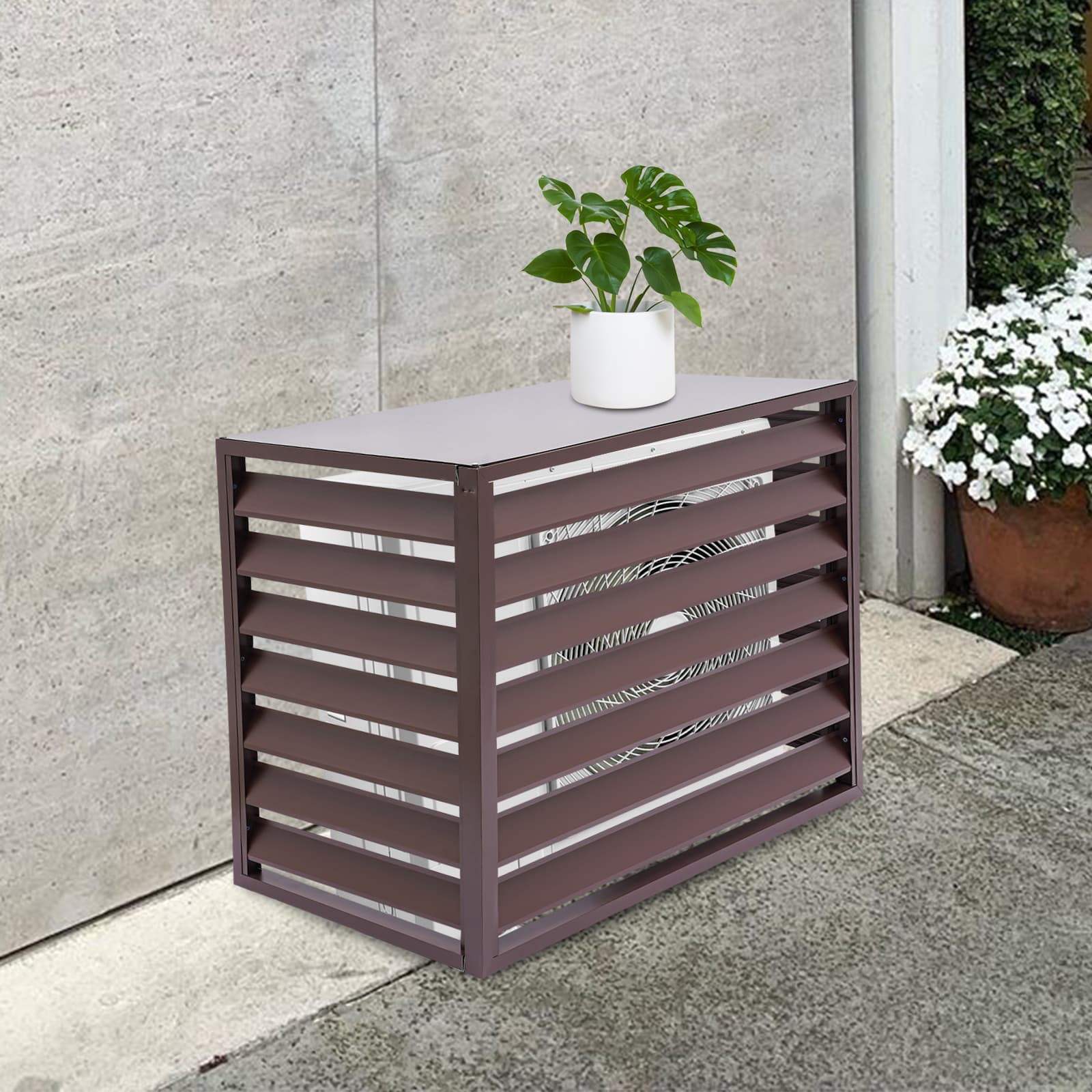 Air conditioning fence 2-3P four sides 110x80x60-brown, Air Conditioner Fence Screen, Air Conditioner Privacy Screen, Air Conditioner Screen Air conditioning fence 2-3P four sides 110x80x60-brown, Air Conditioner Fence Screen, Air Conditioner Privacy Screen, Air Conditioner Screen