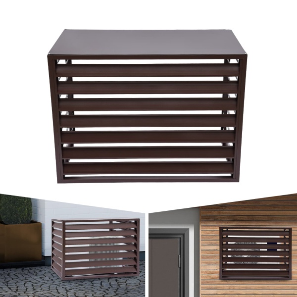 Air conditioning fence 2-3P four sides 110x80x60-brown, Air Conditioner Fence Screen, Air Conditioner Privacy Screen, Air Conditioner Screen