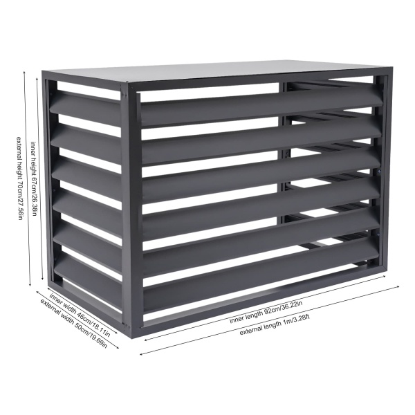 Air conditioning fence 1.5P four sides 100x70x50-dark gray  Air Conditioner Fence Screen, Air Conditioner Privacy Screen