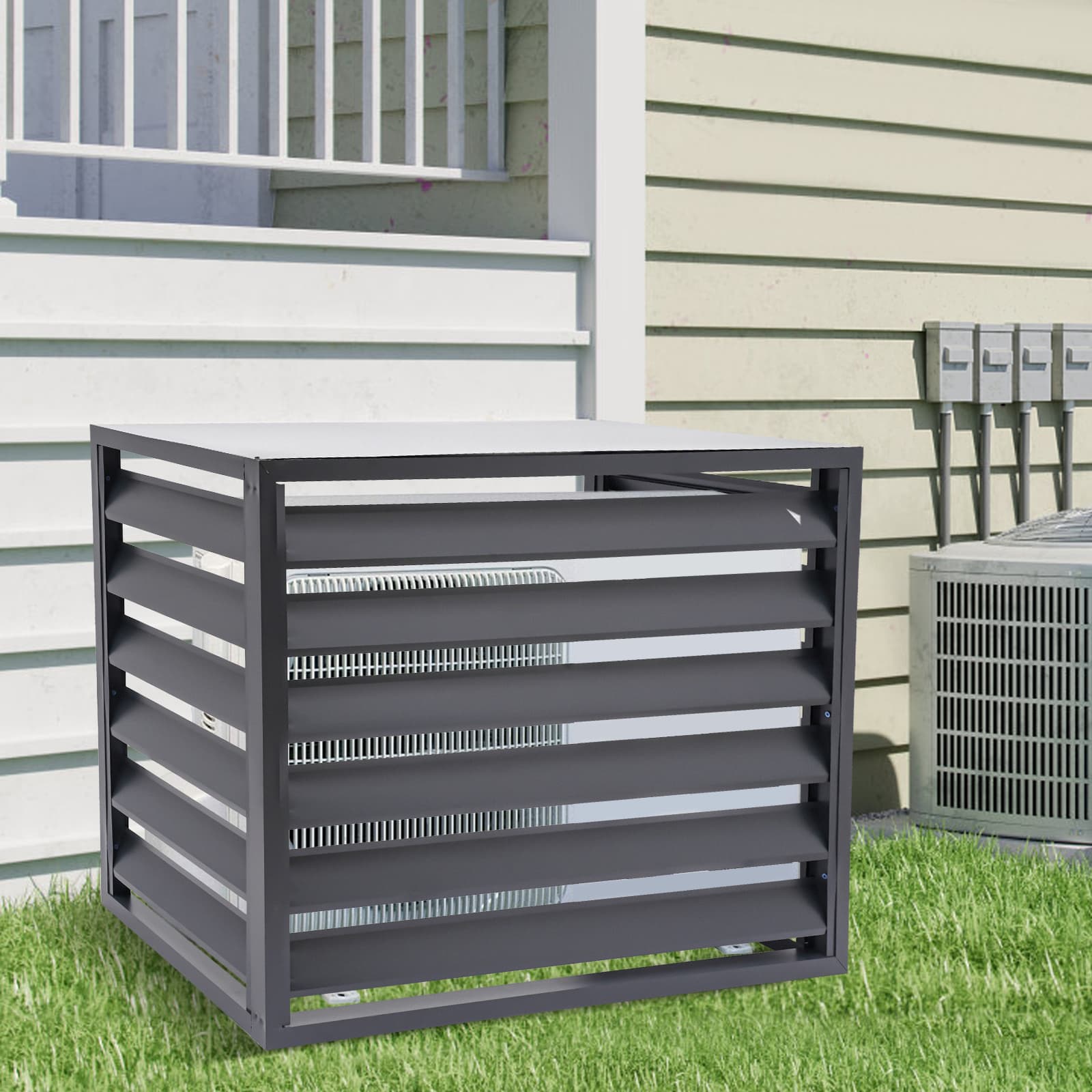 Air conditioning fence 1.5P four sides 100x70x50-dark gray Air Conditioner Fence Screen, Air Conditioner Privacy Screen Air conditioning fence 1.5P four sides 100x70x50-dark gray Air Conditioner Fence Screen, Air Conditioner Privacy Screen