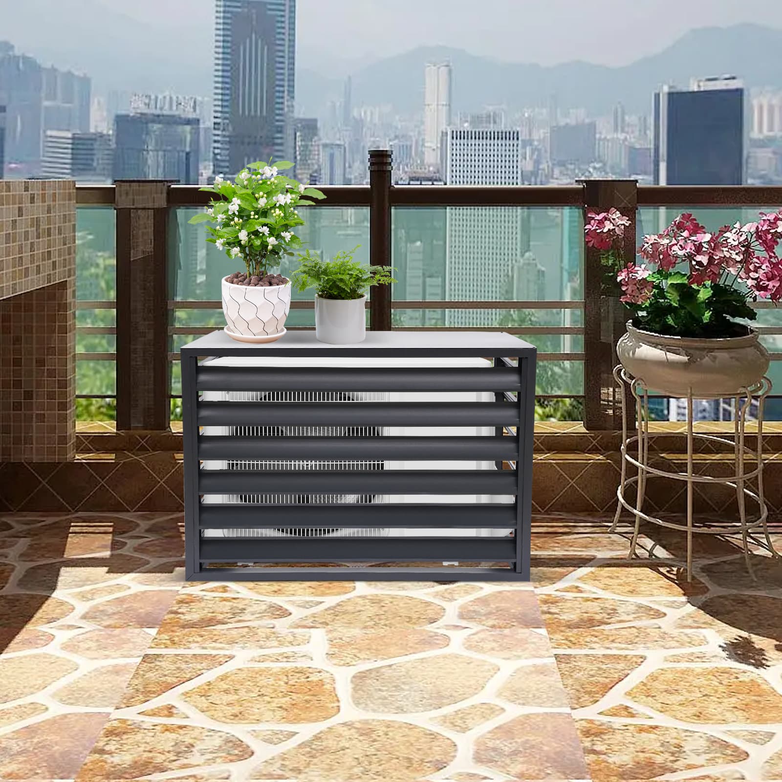 Air conditioning fence 1.5P four sides 100x70x50-dark gray Air Conditioner Fence Screen, Air Conditioner Privacy Screen Air conditioning fence 1.5P four sides 100x70x50-dark gray Air Conditioner Fence Screen, Air Conditioner Privacy Screen