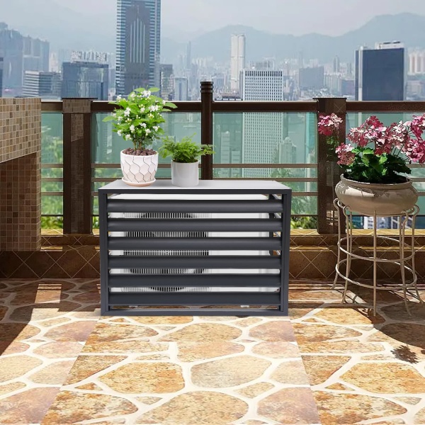 Air conditioning fence 1.5P four sides 100x70x50-dark gray  Air Conditioner Fence Screen, Air Conditioner Privacy Screen
