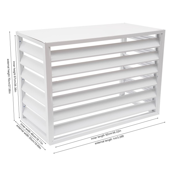 Air conditioning fence 1.5P four sides 100*70*50-white air Conditioner Fence Screen, Air Conditioner Privacy Screen, Air Conditioner Screen