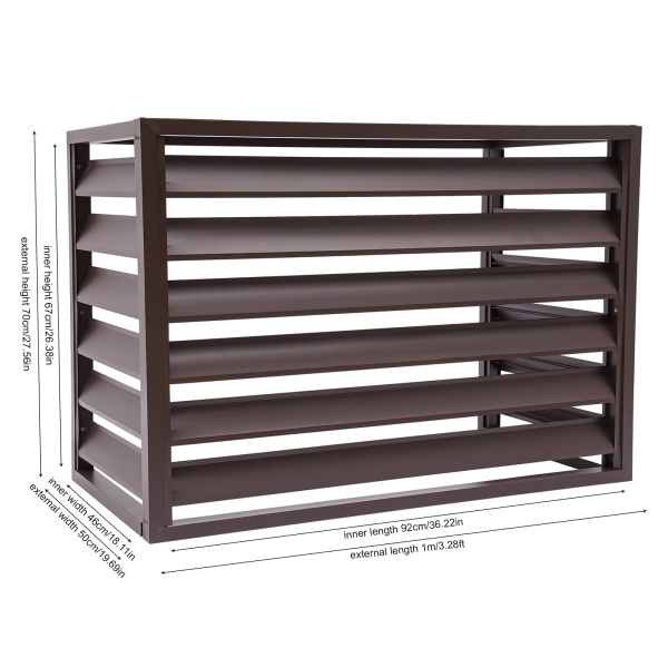 Air conditioning fence 1.5P four sides 100x70x50-brown Air Conditioner Fence Screen, Air Conditioner Privacy Screen, Air Conditioner Screen