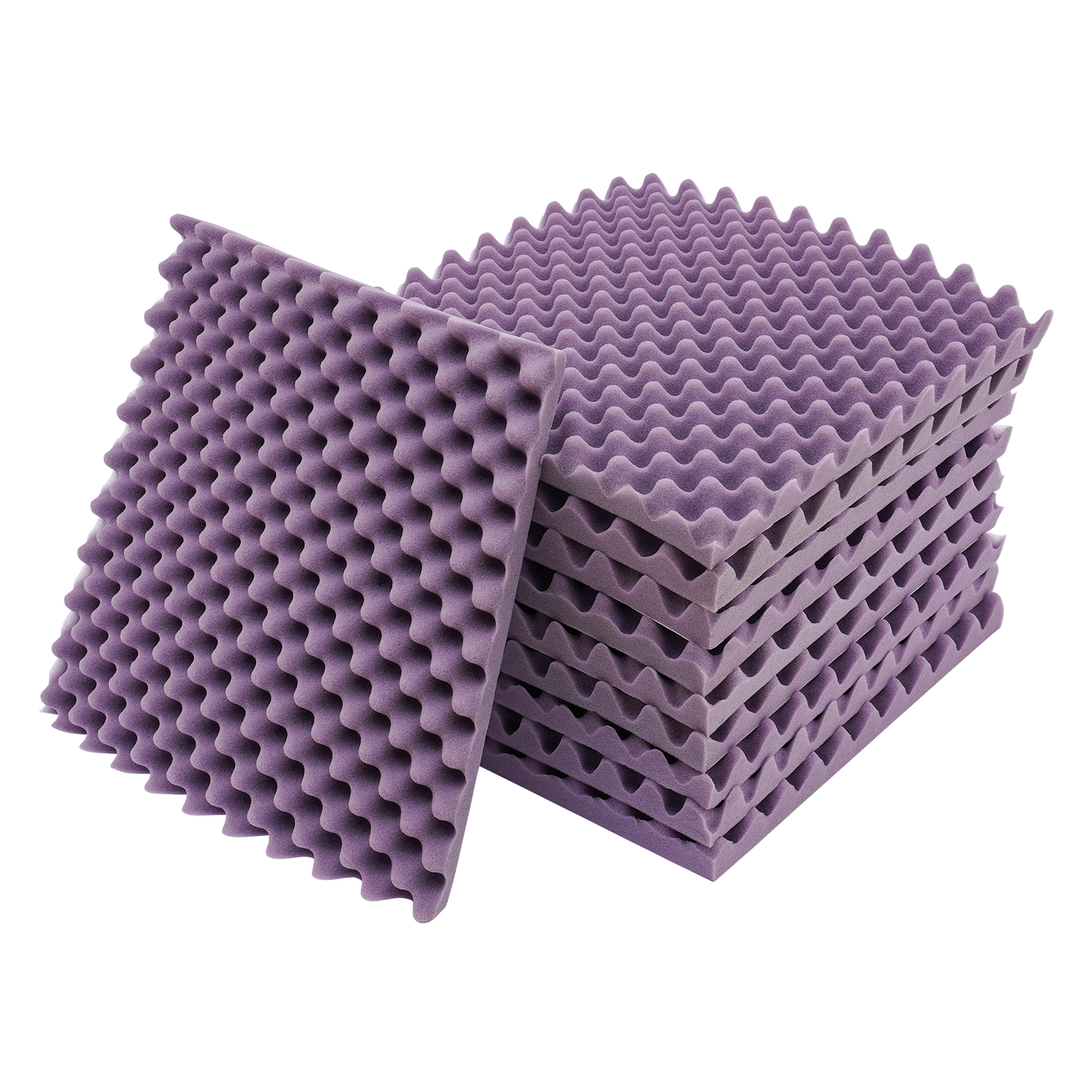 10 Pieces Soundproofing Panels Acoustic Absorbers Sound Insulation Mats Acoustic Panel For Piano Rooms Drum Rooms 19.7*19.7in Purple