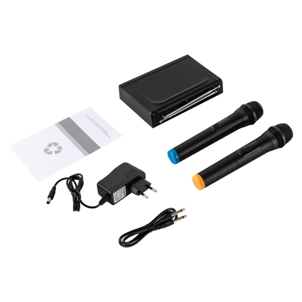 Wireless Microphone Kit Professional 2 Channel Karaoke Microphone for Church Party Singing For Conferences Presentations