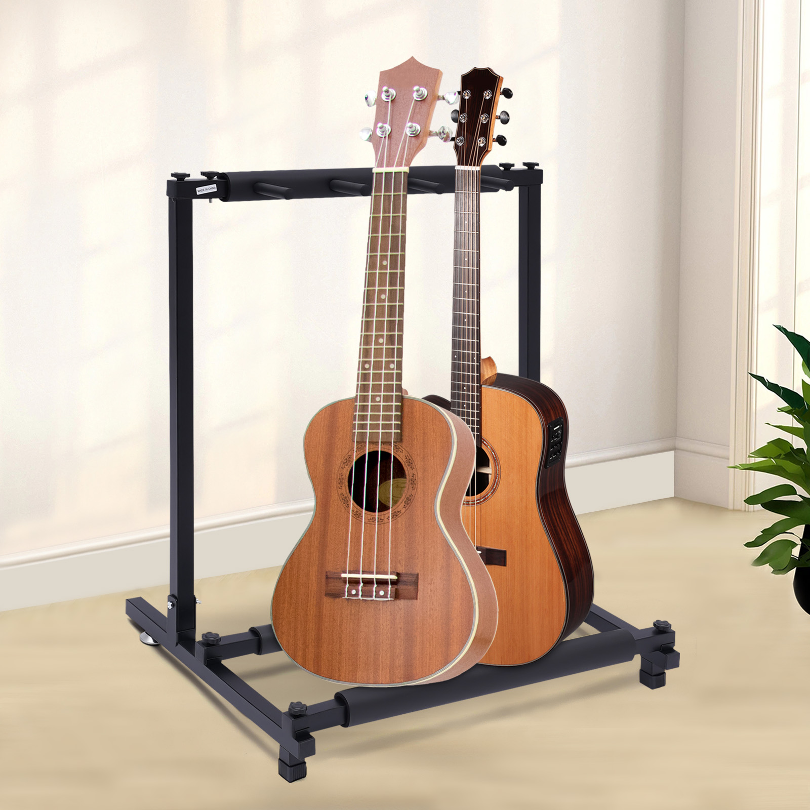 3-fold guitar stand, Multi-guitar stand, Detachable design, 62.5*47*73 cm, Black