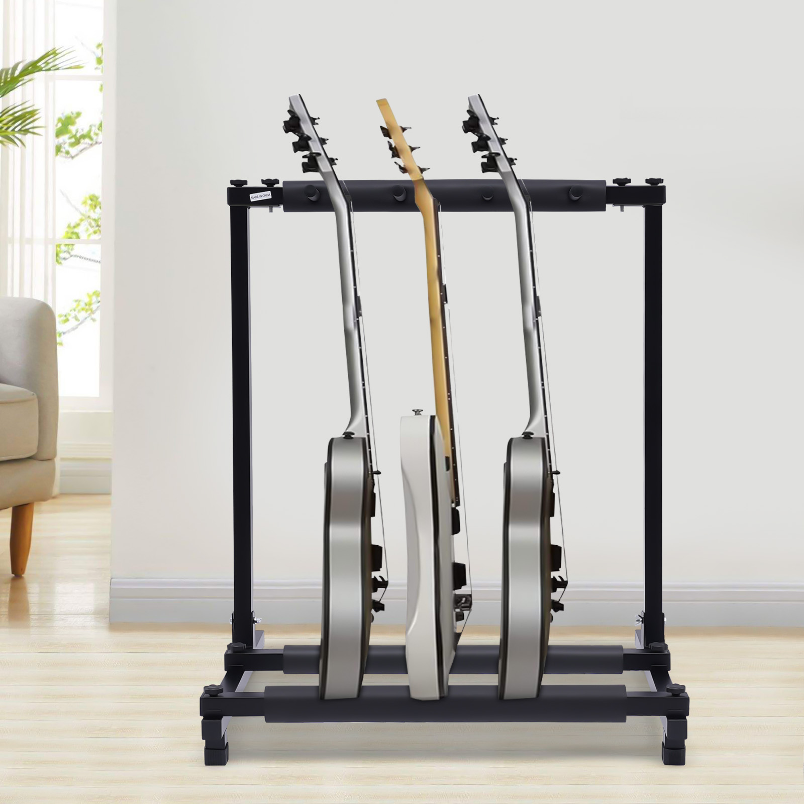 3-fold guitar stand, Multi-guitar stand, Detachable design, 62.5*47*73 cm, Black 3-fold guitar stand, Multi-guitar stand, Detachable design, 62.5*47*73 cm, Black