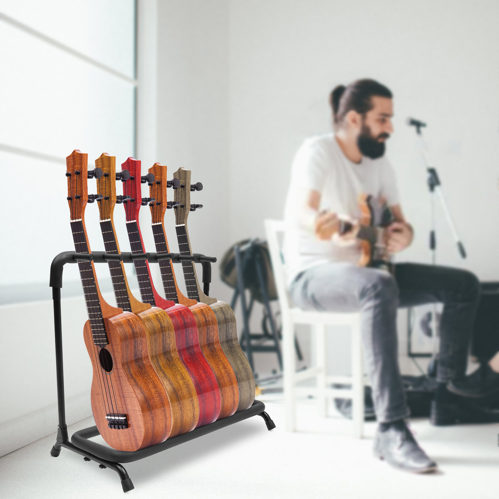 Guitar stand Guitar stand Bass stand, Metal stand, Universal banjo stand, 74*40*67cm, Black Guitar stand Guitar stand Bass stand, Metal stand, Universal banjo stand, 74*40*67cm, Black