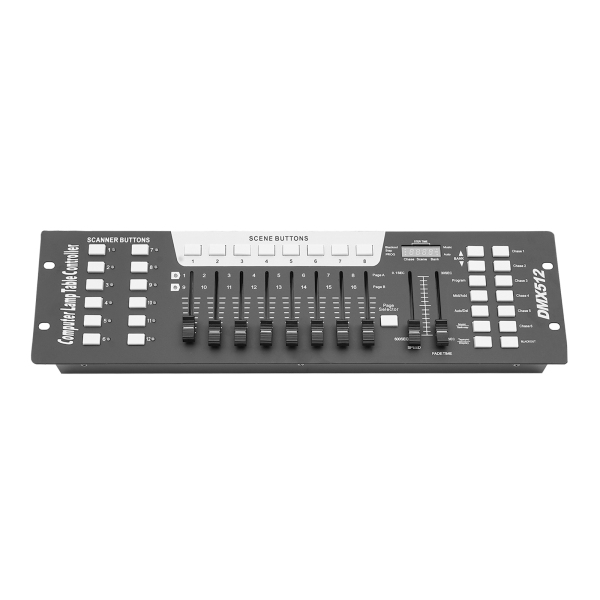 Dmx512 Stage Light Console 192 Ideal For Djs Stages Discos Nightclubs Ktvs Parties Bars Weddings Black 18.97*5.2*2.76inch DC12V 2A