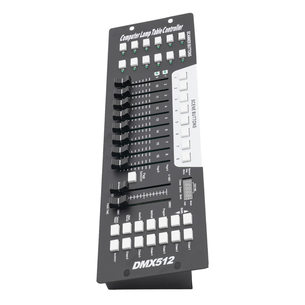 Dmx512 Stage Light Console 192 Ideal For Djs Stages Discos Nightclubs Ktvs Parties Bars Weddings Black 18.97*5.2*2.76inch DC12V 2A