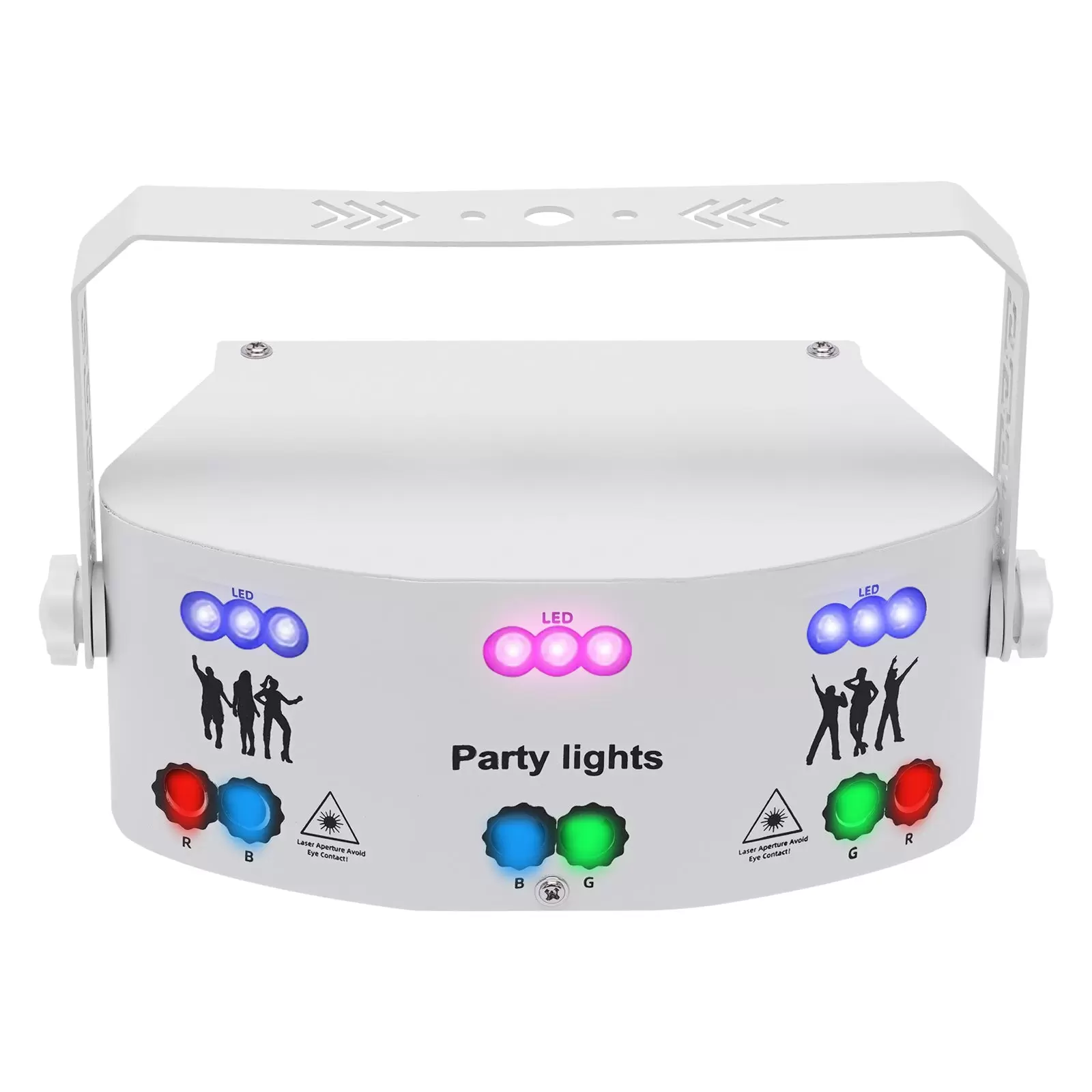 15 Lens Disco Party Light, Indoor DJ Stage Lighting DMX 512 Sound Activated 192 Patterns Projector (White)