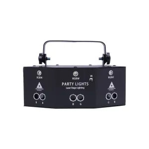 9-Eyes Laser LED RGB Light Strobe Lighting DJ Projector Disco Stage Light with LED Display Multi-functional Remote Control Anti-slip Feet