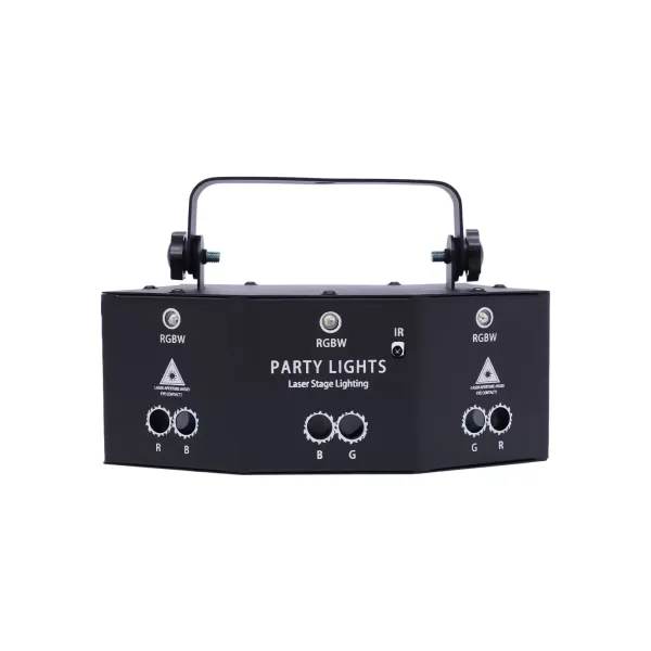 9-Eyes Laser LED RGB Light Strobe Lighting DJ Projector Disco Stage Light with LED Display Multi-functional Remote Control Anti-slip Feet