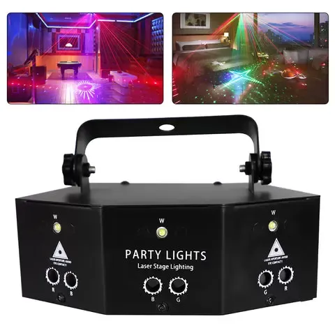 9-Eyes Laser LED RGB Light Strobe Lighting DJ Projector Disco Stage Light with LED Display Multi-functional Remote Control Anti-slip Feet 9-Eyes Laser LED RGB Light Strobe Lighting DJ Projector Disco Stage Light with LED Display Multi-functional Remote Control Anti-slip Feet