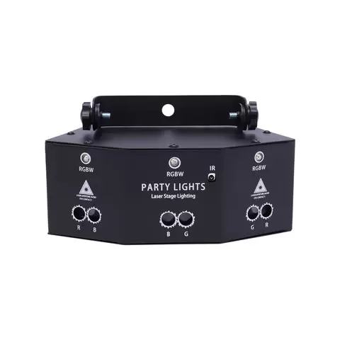 9-Eyes Laser LED RGB Light Strobe Lighting DJ Projector Disco Stage Light with LED Display Multi-functional Remote Control Anti-slip Feet