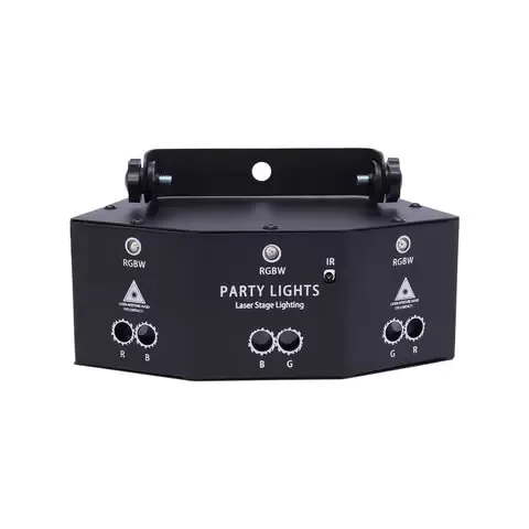 9-Eyes Laser LED RGB Light Strobe Lighting DJ Projector Disco Stage Light with LED Display Multi-functional Remote Control Anti-slip Feet