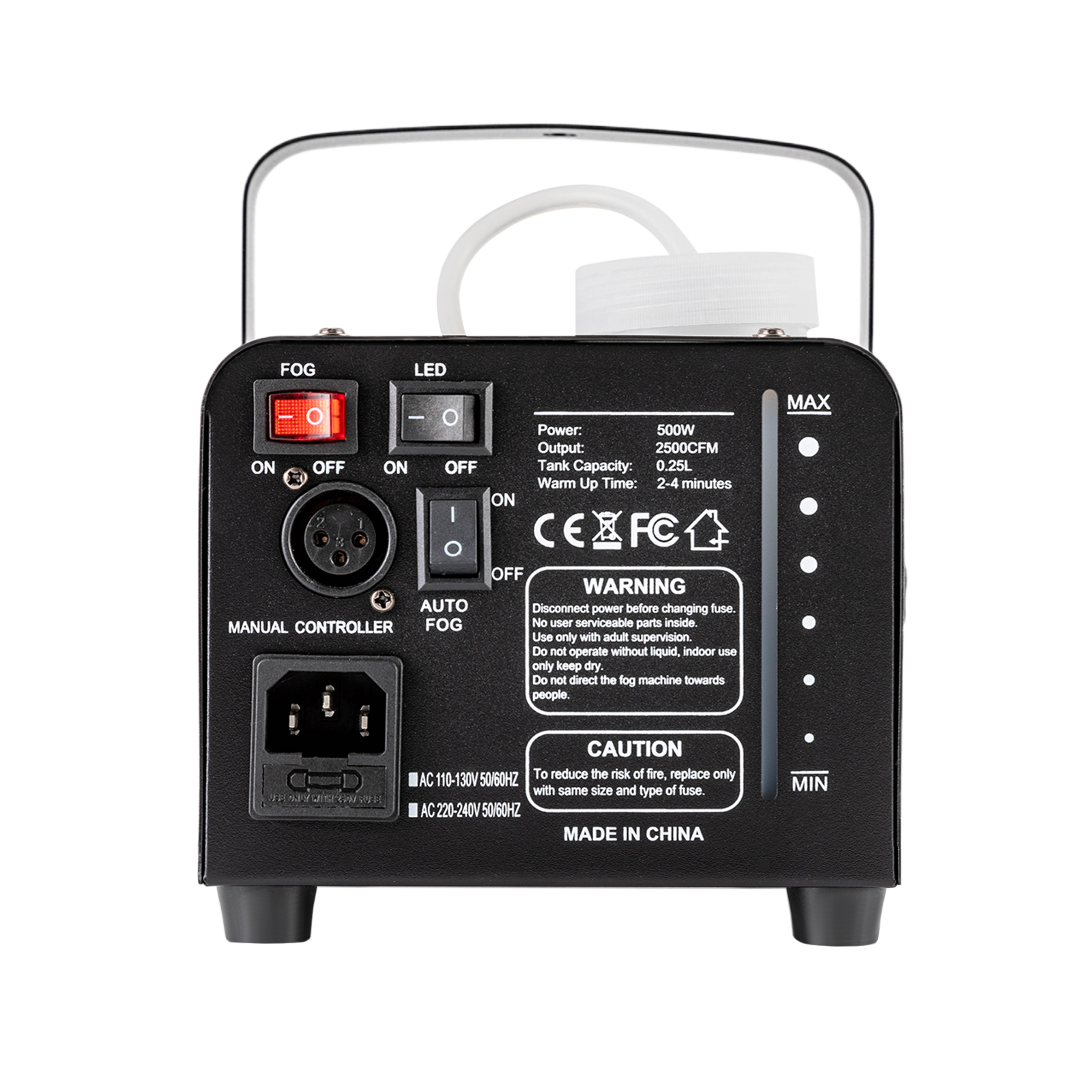 CNCEST Upgraded Fog Machine with Lights 18 LED Smoke Machine Protable 500W with 13 Color Light Effect and Remote Control Outdoor