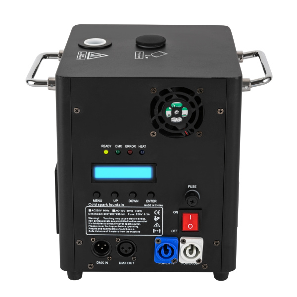 Cold Stage Effect Machine Stage Effect Machine Professional DJ Equipment Portable Fountain Party Machine AC 220V 7.36*7.36*9.84in Black