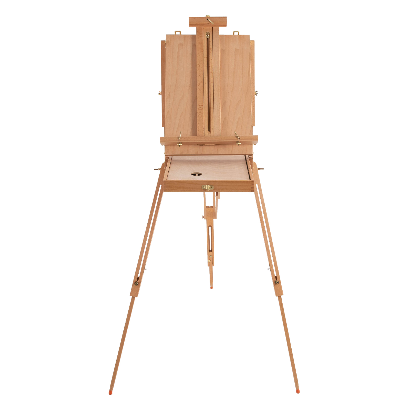 French Style Wooden Easel with Folding Legs Drawer and Palette Tray Easel for Drawing and Display Portable Artist Easel Box Burlywood