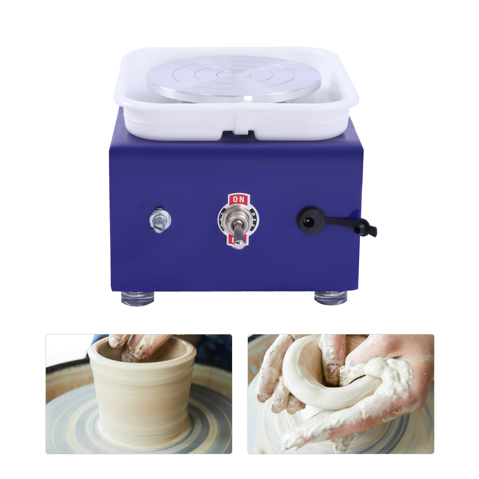 Mini Ceramic Lathe, Electric Ceramic Lathe, Rotary machine 2000RPM with removable ABS bowl, Blue Mini Ceramic Lathe, Electric Ceramic Lathe, Rotary machine 2000RPM with removable ABS bowl, Blue