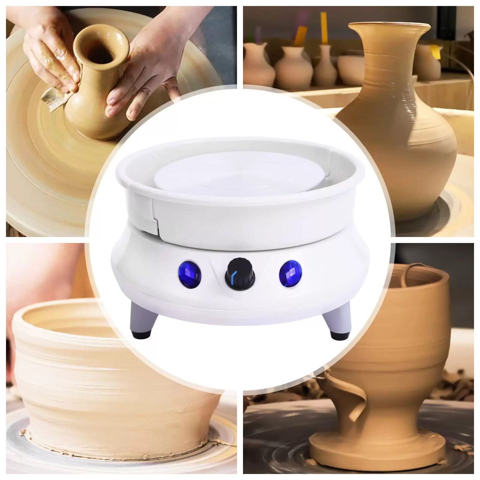 Ceramic Pottery Discs, Electric Pottery Disc, Children's Pottery Disc, DIY Clay Craft, 15cm, 120W, Suitable for Home and School