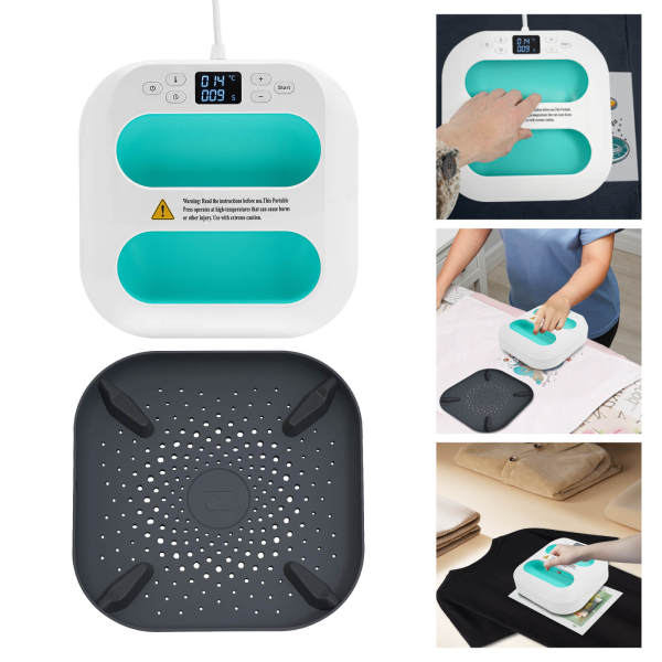 Green Heat Plotter, Mini Heat Press Machine, Portable Heat Press, with Timepiece, Temperature Range: 85-205℃