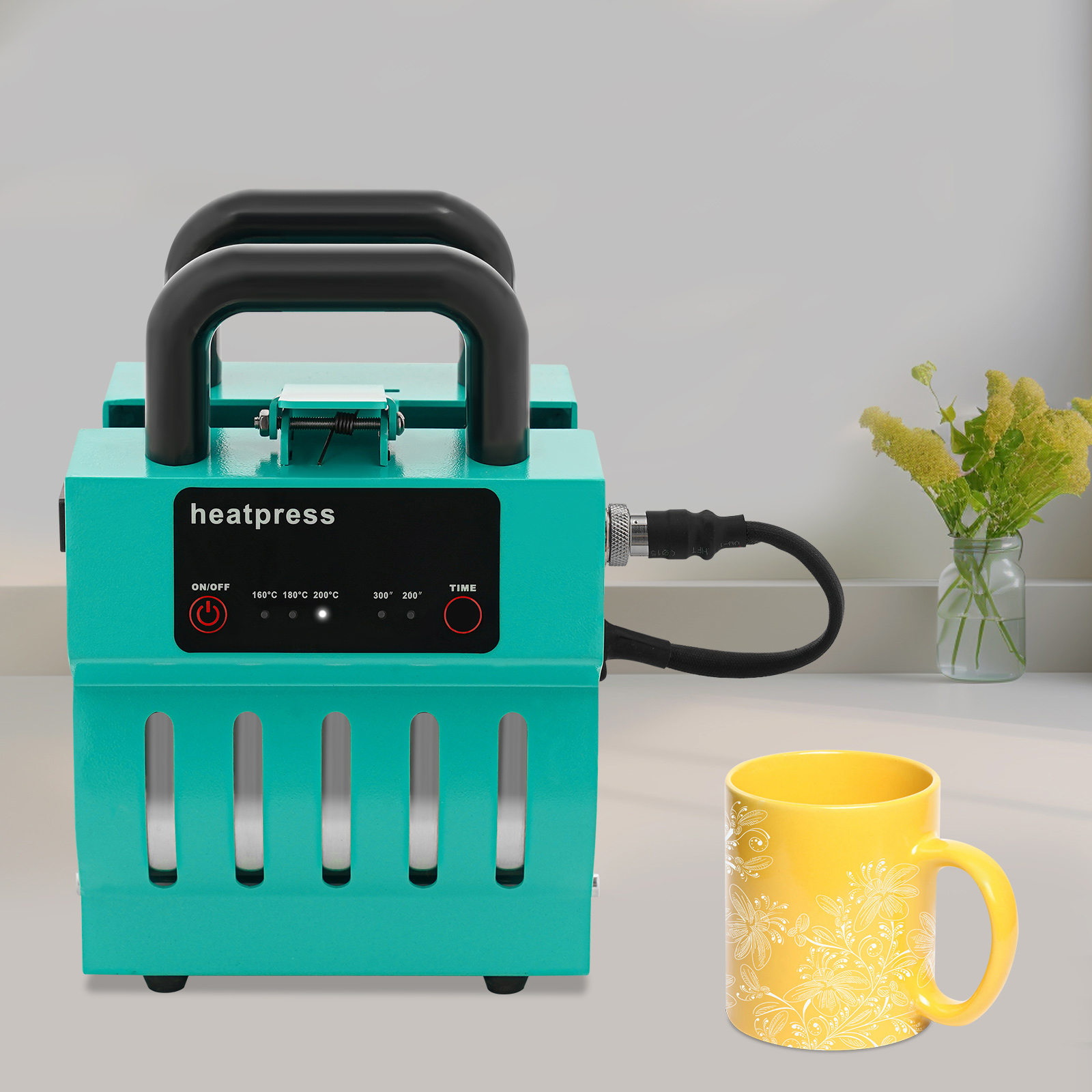Cup Press Heat Machine, Cup Heat Press, Mini Cup Press Machine for 10-11oz Mugs, Glass Cups, Stainless Steel Cups - Blue Cup Press Heat Machine, Cup Heat Press, Mini Cup Press Machine for 10-11oz Mugs, Glass Cups, Stainless Steel Cups - Blue