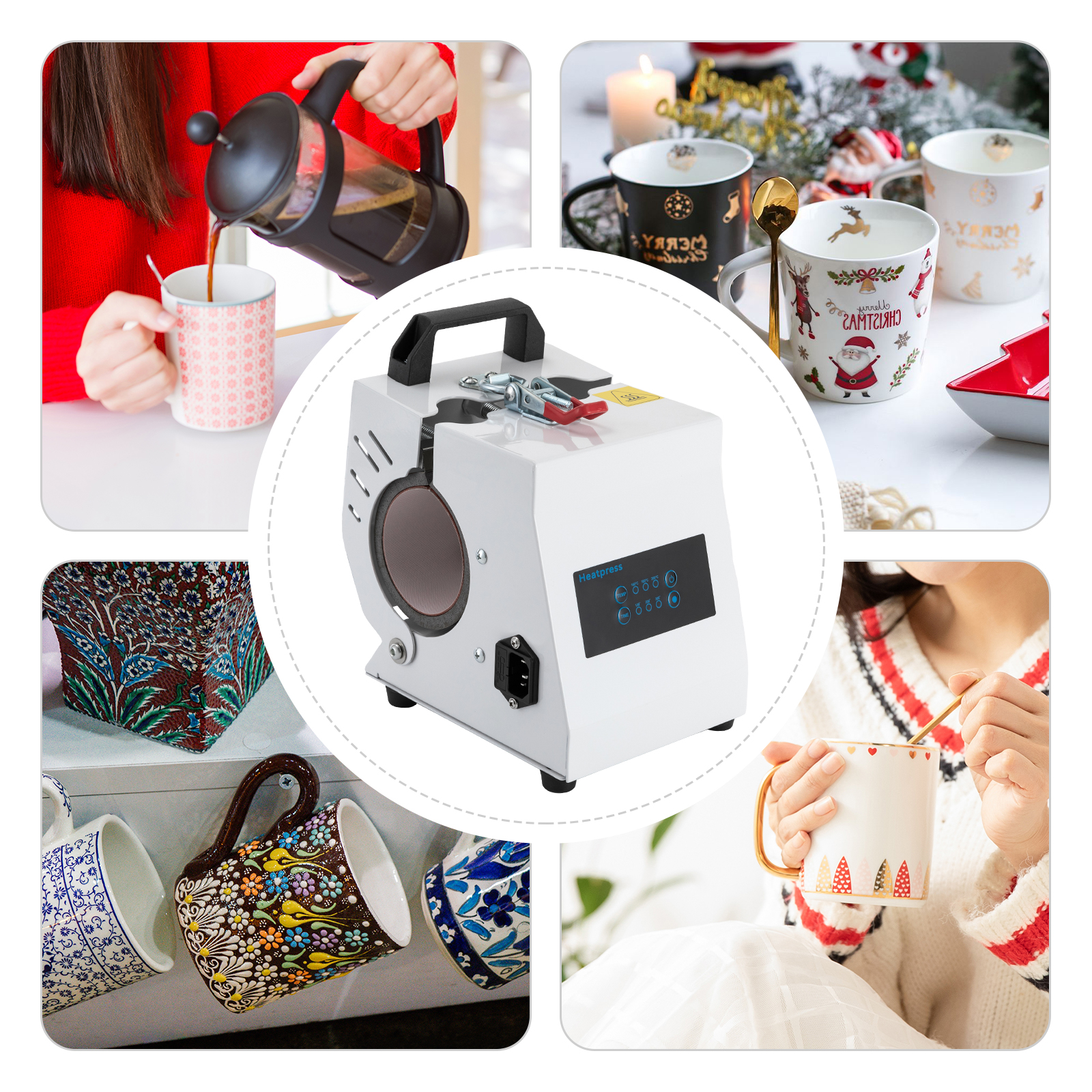 CNCEST Mini Mug Press Machine 11/15 oz Portable Mug Press Heater Mug Press Mug Press Heat Press for Mugs Coffee Cup 220V 300W CNCEST Mini Mug Press Machine 11/15 oz Portable Mug Press Heater Mug Press Mug Press Heat Press for Mugs Coffee Cup 220V 300W