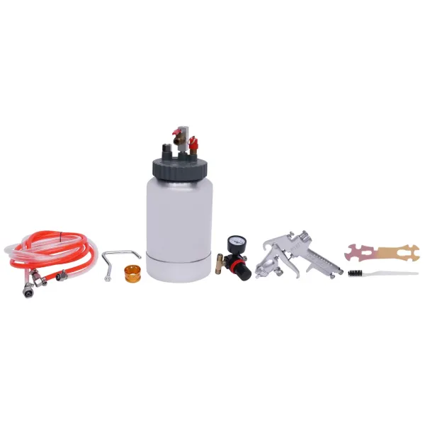 2L Pressure Paint Pot Overall Pressure Tank Painting with Spray Gun and 6 Hole Pressure Pot Paint Sprayer Set