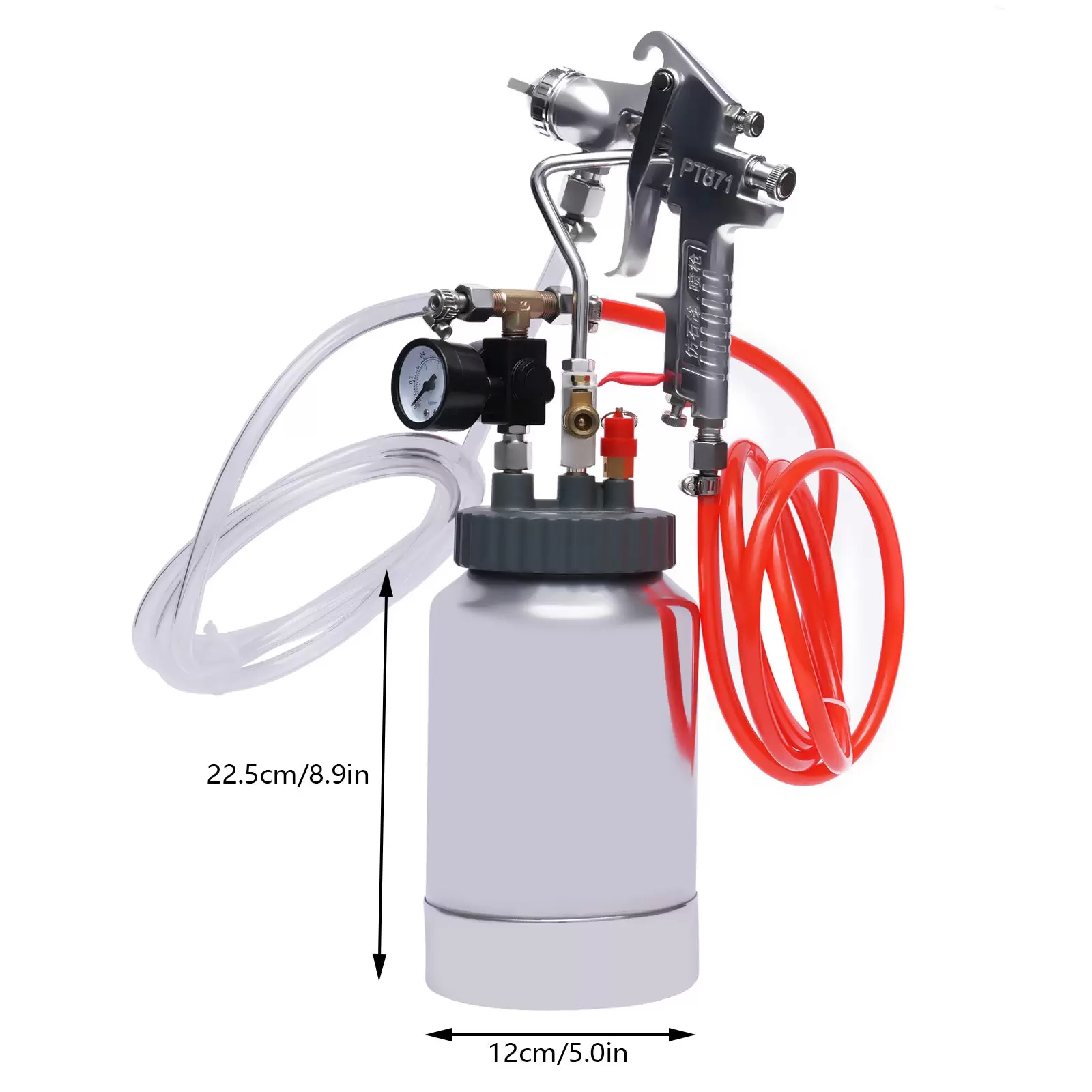 2L Pressure Paint Pot Overall Pressure Tank Painting with Spray Gun and 6 Hole Pressure Pot Paint Sprayer Set 2L Pressure Paint Pot Overall Pressure Tank Painting with Spray Gun and 6 Hole Pressure Pot Paint Sprayer Set