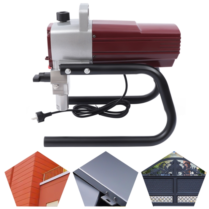 1800W 220V Airless Paint Sprayer with Adjustable Spray Pressure and Hose for Wall Ceiling Wood Adjustable Spray Pressure Red 1800W 220V Airless Paint Sprayer with Adjustable Spray Pressure and Hose for Wall Ceiling Wood Adjustable Spray Pressure Red