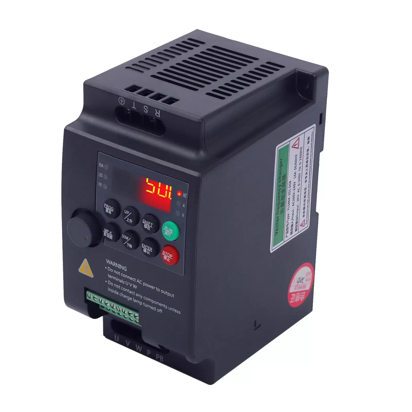 AC 220V/1.5KW 2HP 7A CNC VFD converter single phase to 3 phase for spindle motor speed control